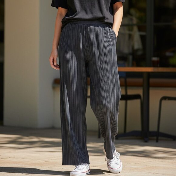 PLEATS PLEASE Issey Miyake Women's Gray Trousers Pants Pleated Size 1 M L - Picture 7 of 8